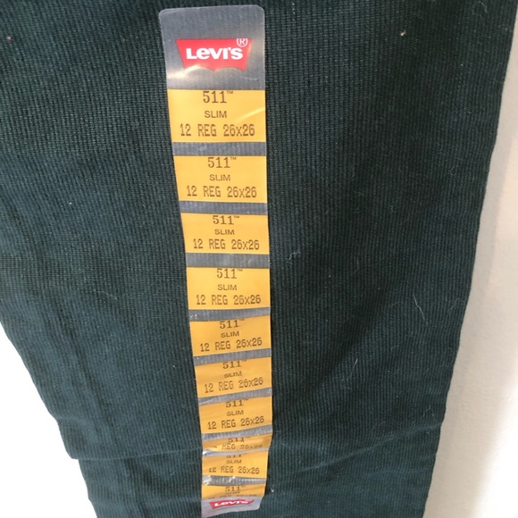 Levi’s Boys 511 Slim Green Corduroy - Picture 5 of 6
